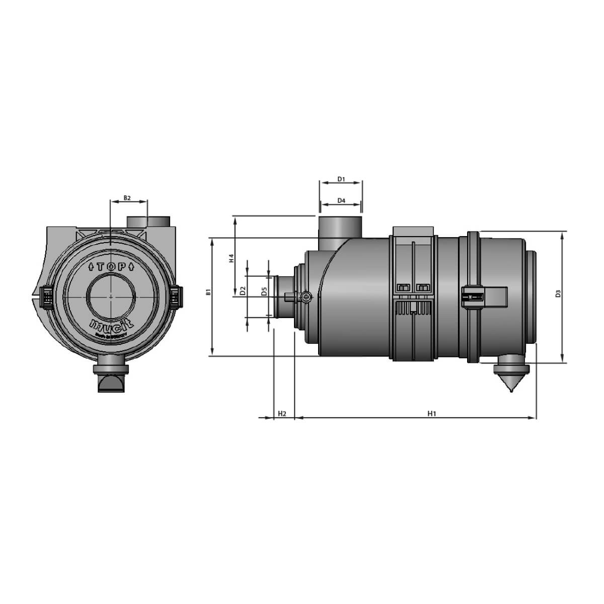 200 MM AIR FILTER HOUSING STRAIGHT OUTLET