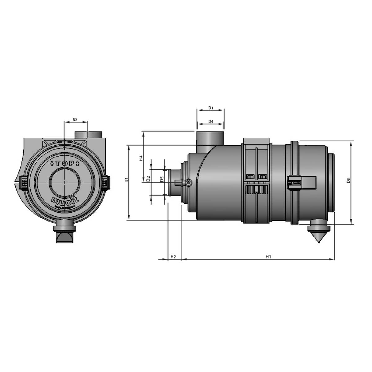 180 MM AIR FILTER HOUSING STRAIGHT OUTLET