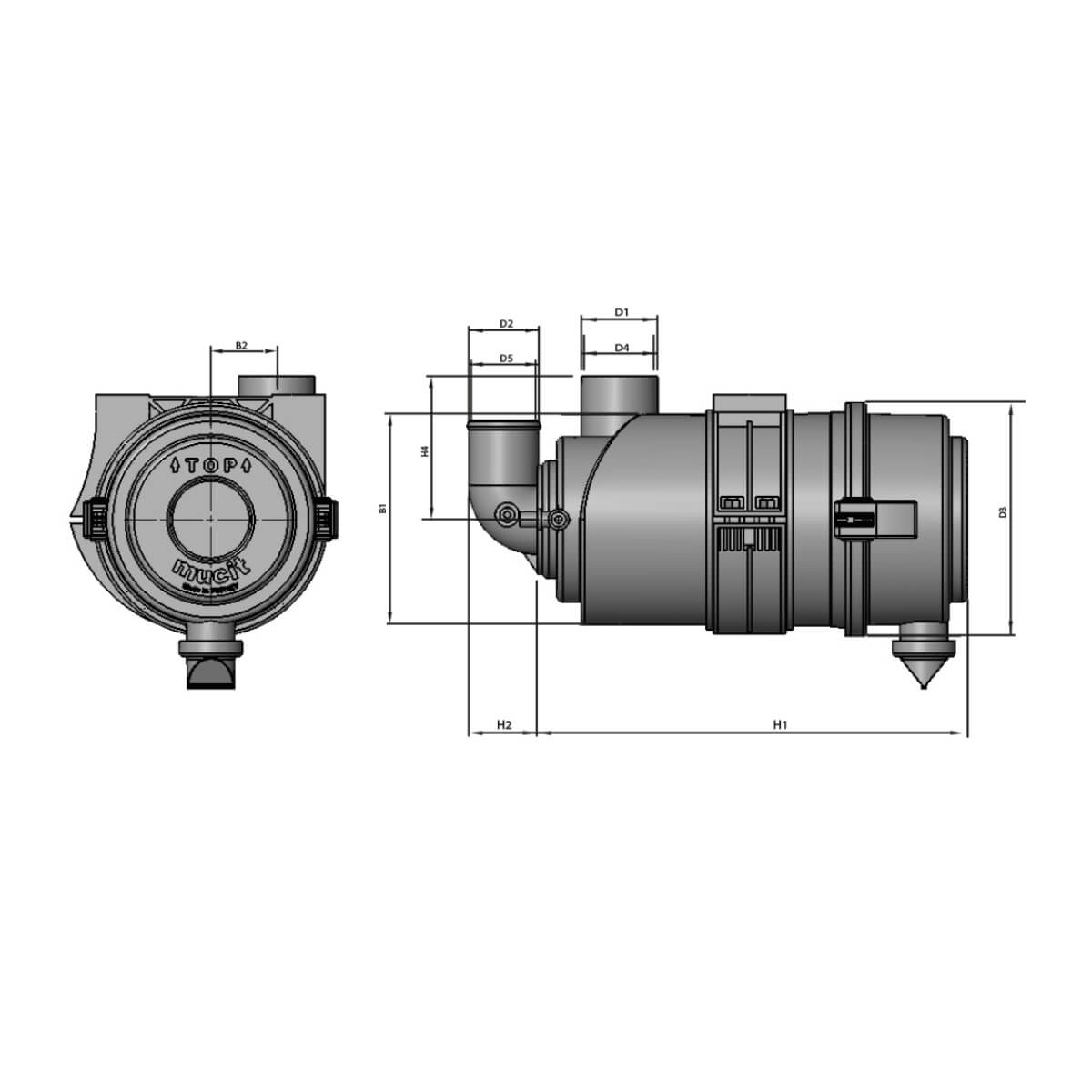 200 MM AIR FILTER HOUSING ELBOW OUTLET