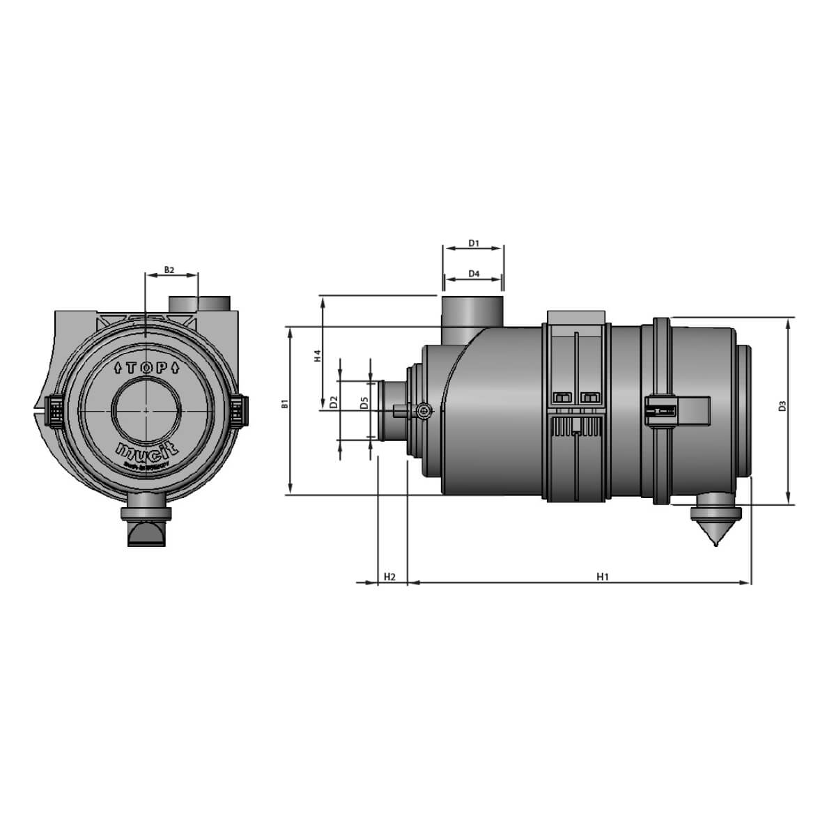 170 MM AIR FILTER HOUSING STRAIGHT OUTLET