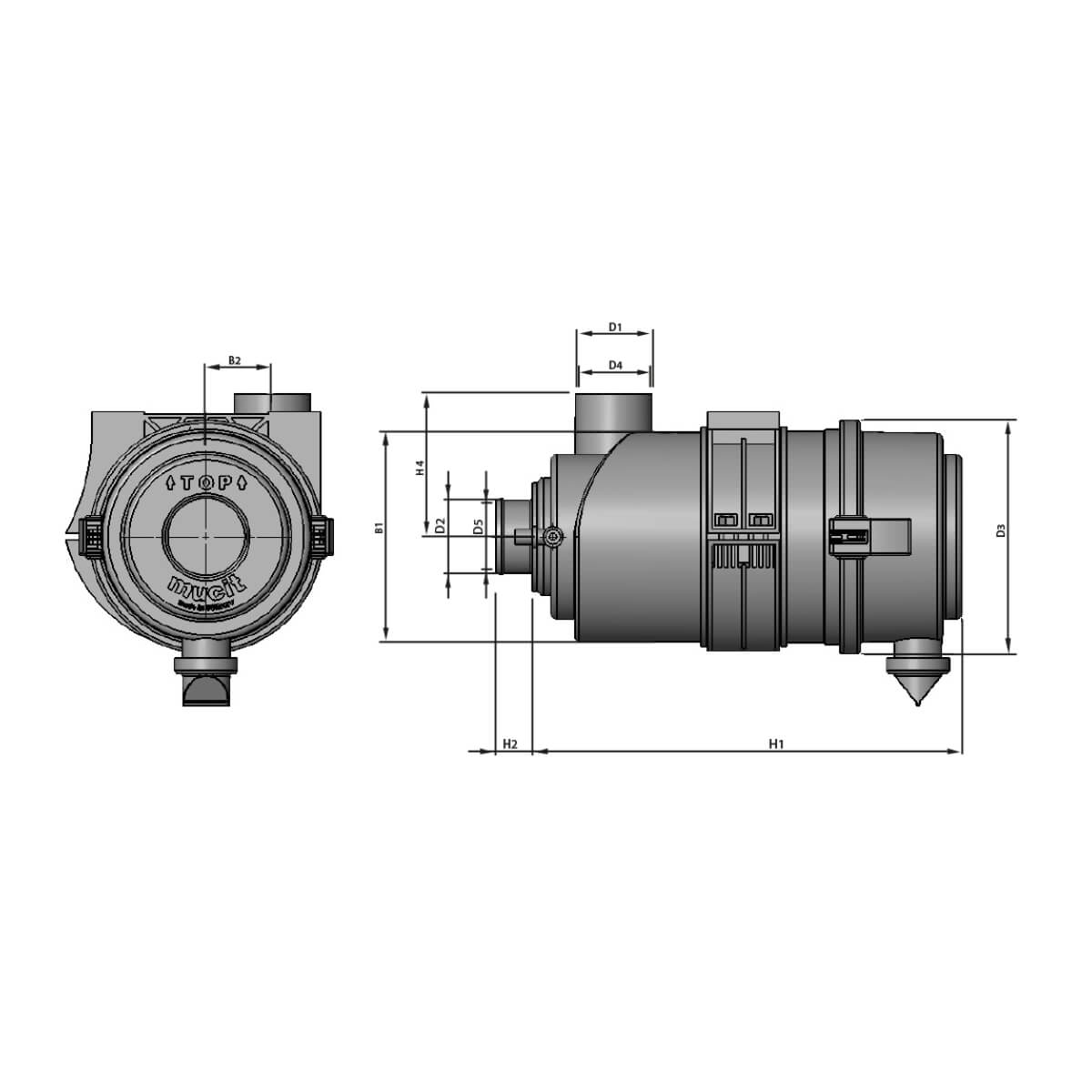170 MM AIR FILTER HOUSING STRAIGHT OUTLET