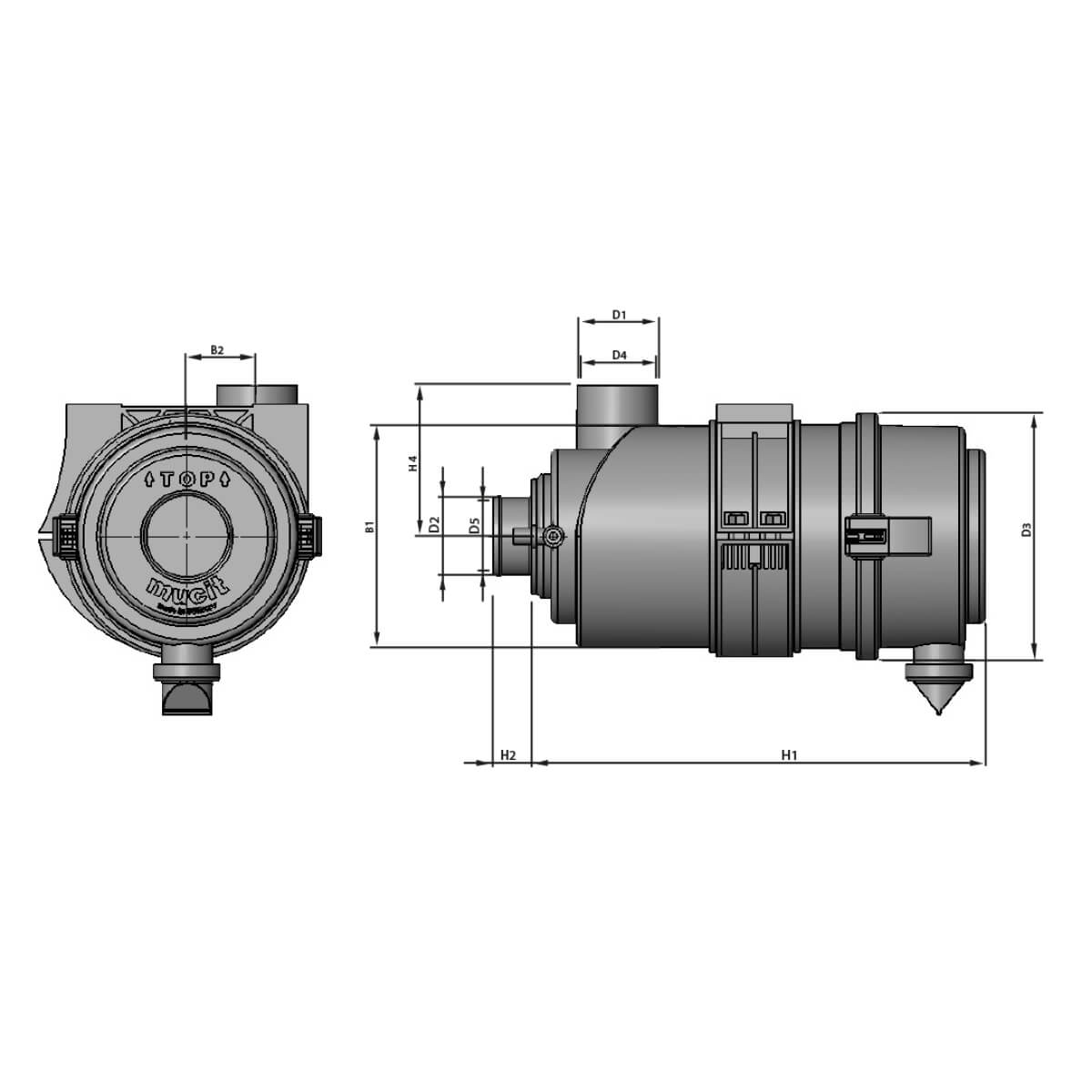 140 MM AIR FILTER HOUSING STRAIGHT OUTLET