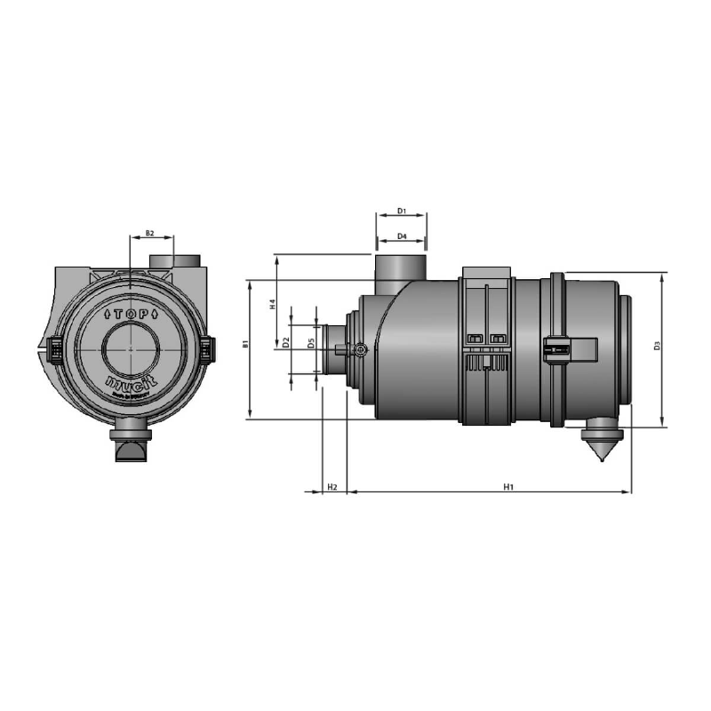 230 MM AIR FILTER HOUSING STRAIGHT OUTLET
